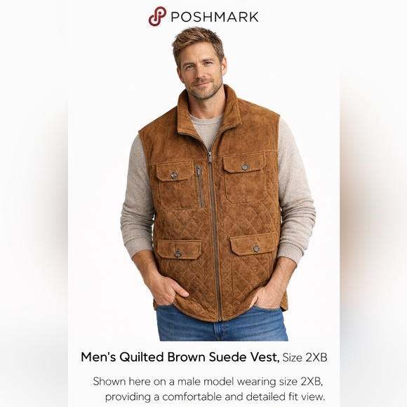 Roundtree & Yorke Other - NWT Roundtree & Yorke Men's Quilted Vest - Tan -  Size 2XB